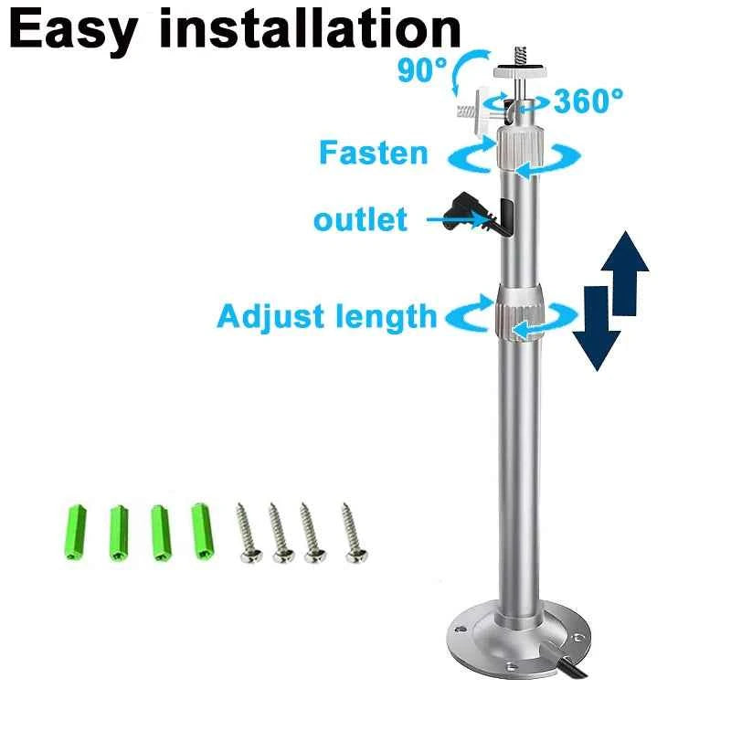Metallic tripod for projector, 20-60cm adjustable, universal 1/4" support, DITONG brand, ideal for stable projection setup.