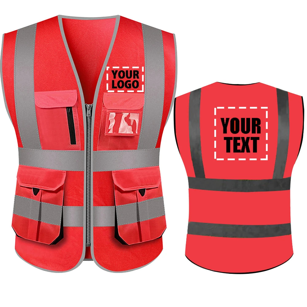 High-visibility neon yellow and black personalized ANSI Class 2 safety vest by DOBYYUNZHEN with logo, designed for work safety.