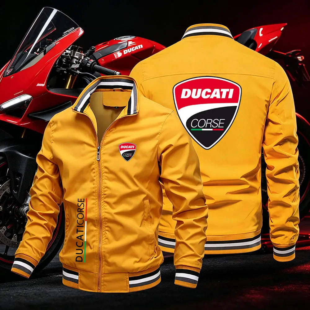 Ducati men's 2026 ultralight summer motorcycle jacket with protective solar features, sporty design, and lightweight fabric.