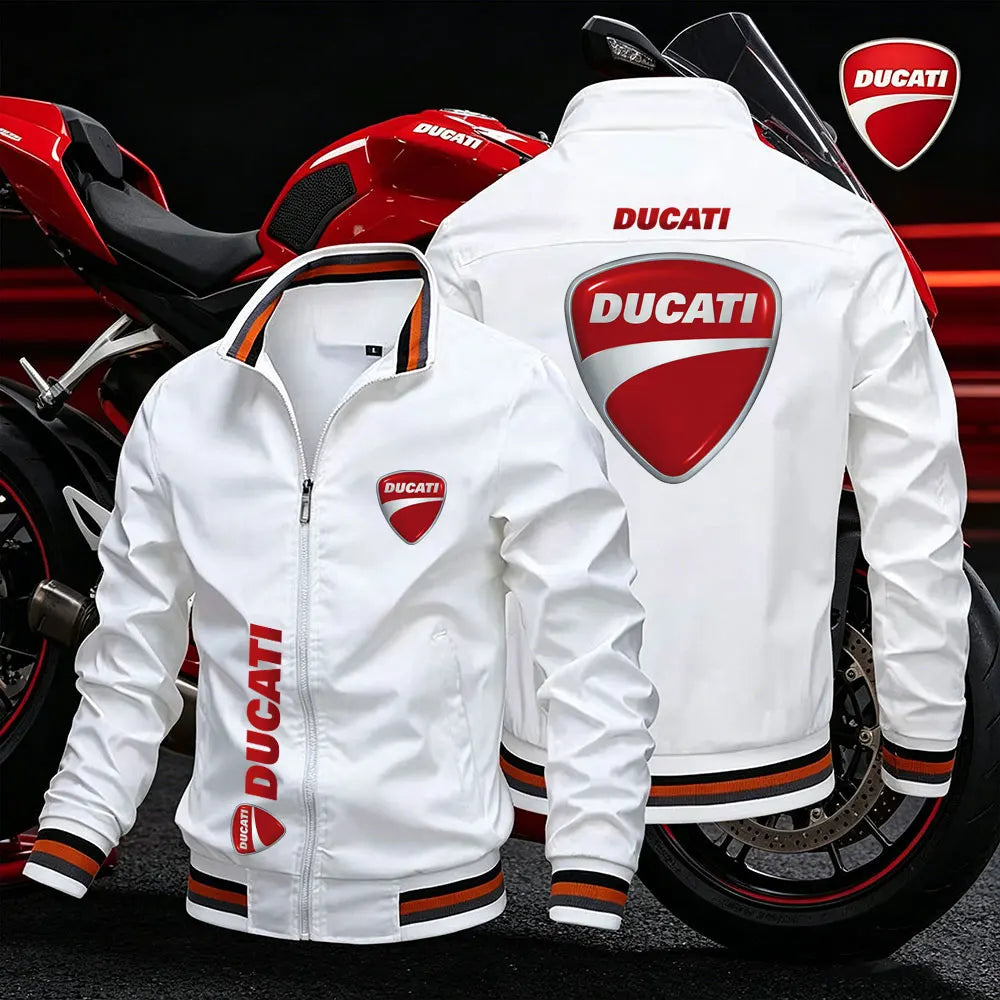 Ducati men's 2026 ultralight summer motorcycle jacket with solar protection, sporty design, and lightweight riding gear.