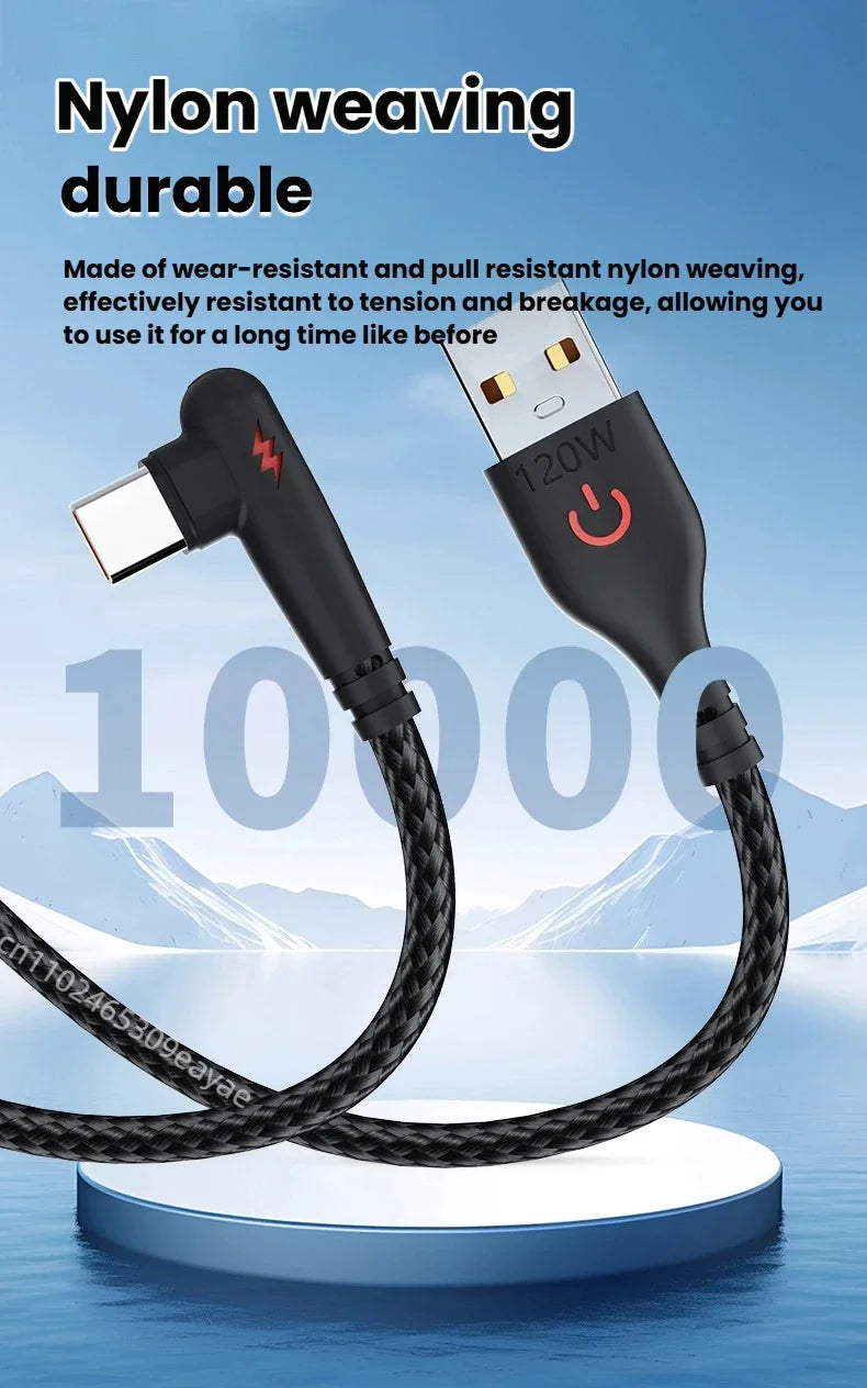 HOMEFISH USB-C cable, 1 meter, black, 120W fast charging and high-speed data transfer for electronic devices.