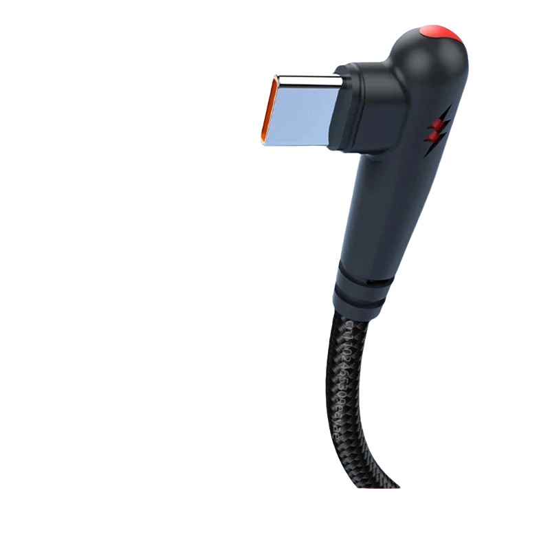 HOMEFISH USB-C cable 120W fast charging and data transfer, 1 meter, black, 90° angle connector for electronic devices