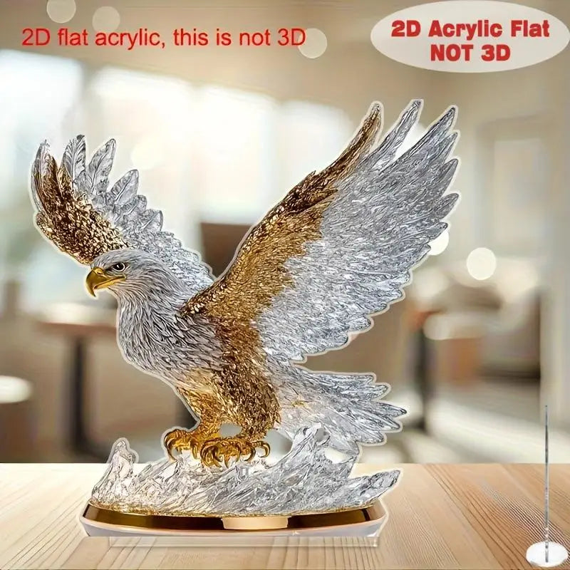 Jetting Águila Batiente 2D acrylic table decoration, modern eagle figurine for home decor or display.