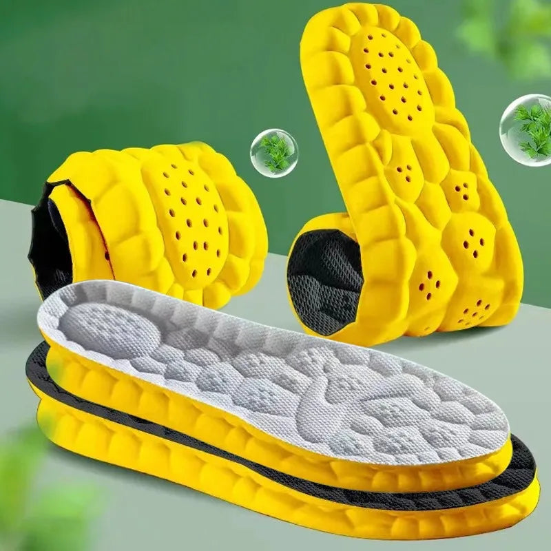Kancool memory foam orthotic insoles for feet, breathable and comfortable, shown in black for shoe size 35-36, 4-piece set.