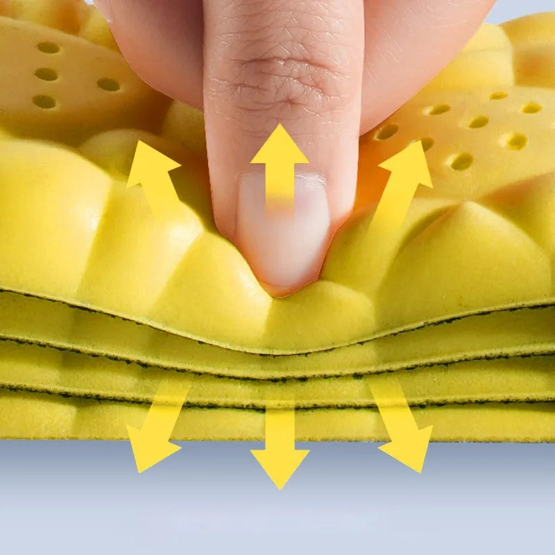 Pair of black KANCOOL memory foam orthopedic insoles for breathable, comfortable foot support in size 35-36.