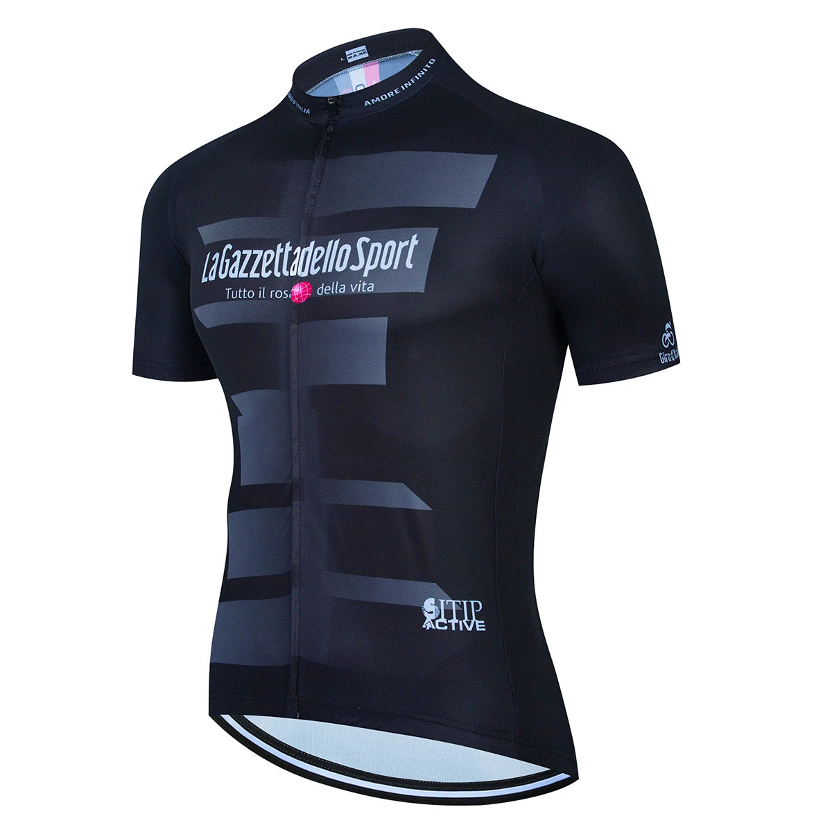 LA GAZZETTA DELLO SPORT Giro d'Italia Pro Team short-sleeve cycling jersey for men, vibrant design, breathable fabric, size XL.
