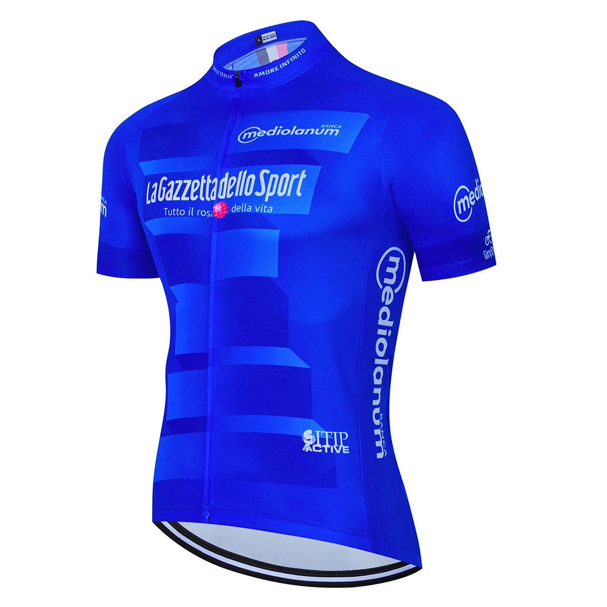 Men's Giro d'Italia Pro Team short-sleeve cycling jersey by La Gazzetta dello Sport, in Asian size XL, vibrant design.