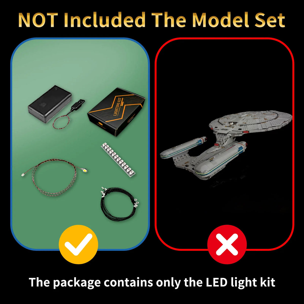 LED lighting kit for models by LYBMTWF with touch and remote control, featuring LED strips and control accessories for model illumination.
