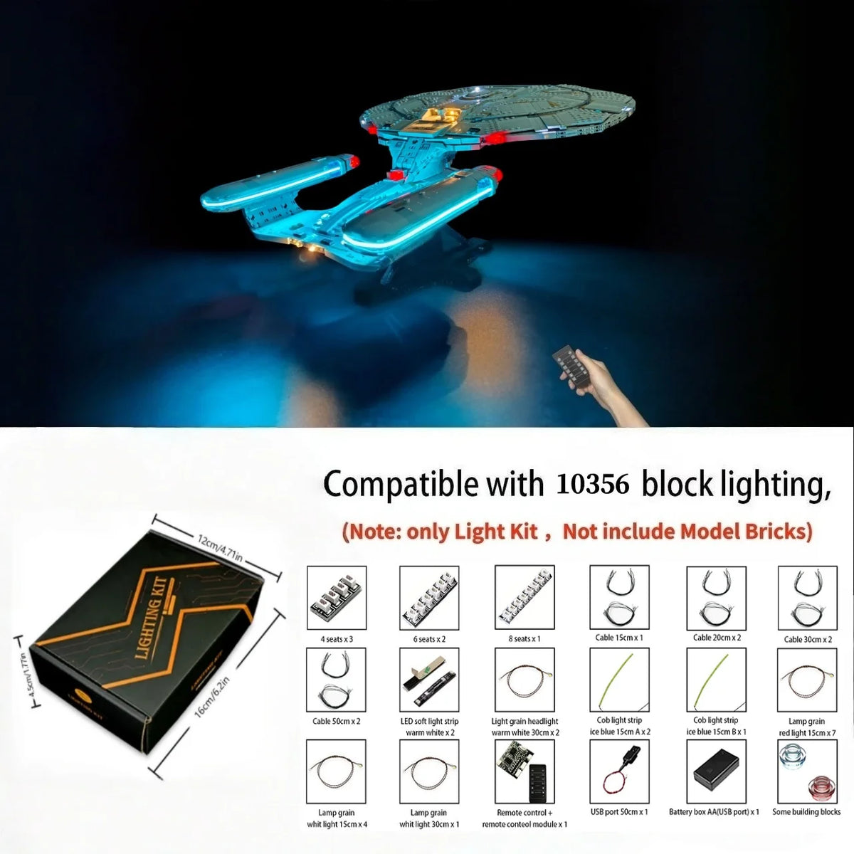 LED illumination kit by LYBMTWF with touch control and remote, designed for model lighting accessories.