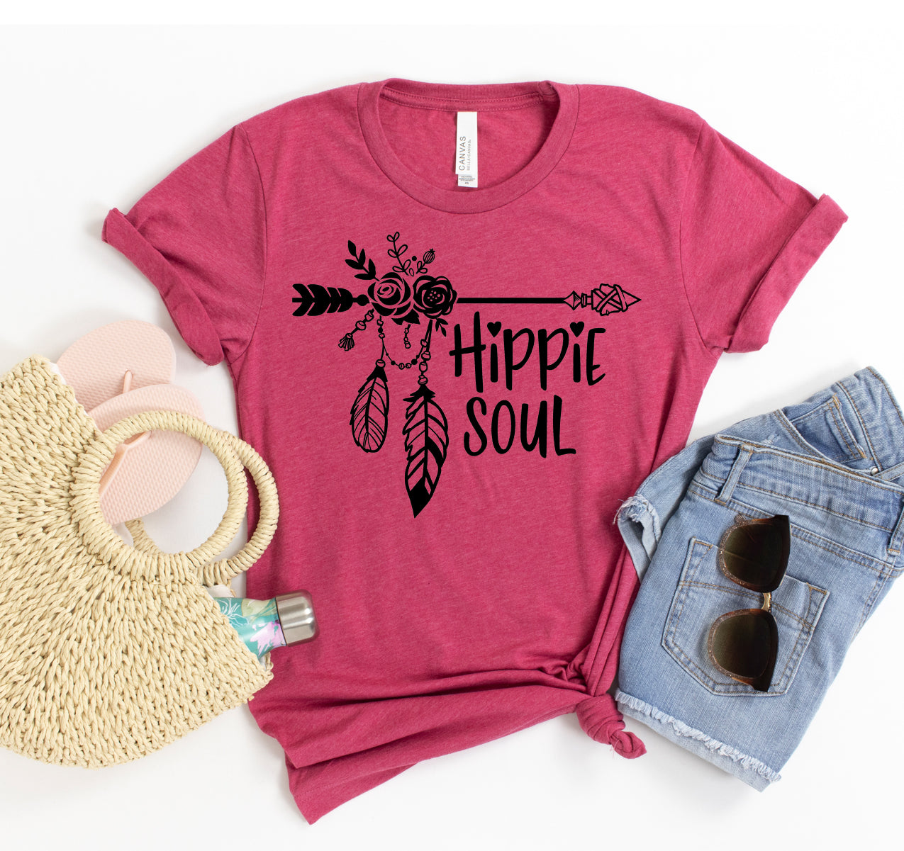Camiseta Alma Hippie DC-Printliss: Algodón Suave Unisex Estilo Libre