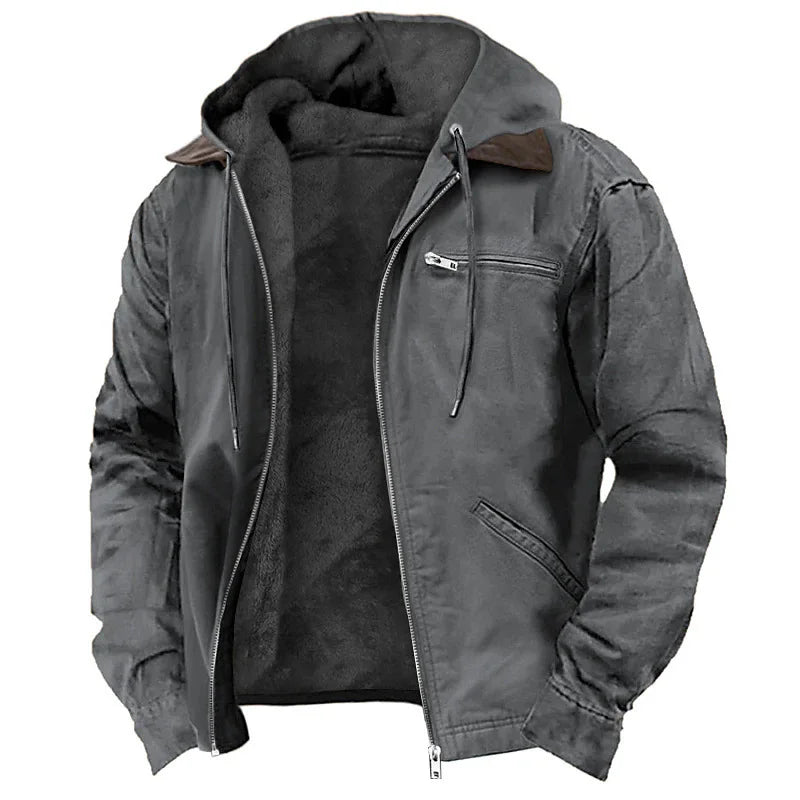 Men's light green NITWHD hooded polar fleece jacket for fall and winter, casual style with zipper and comfortable fit.
