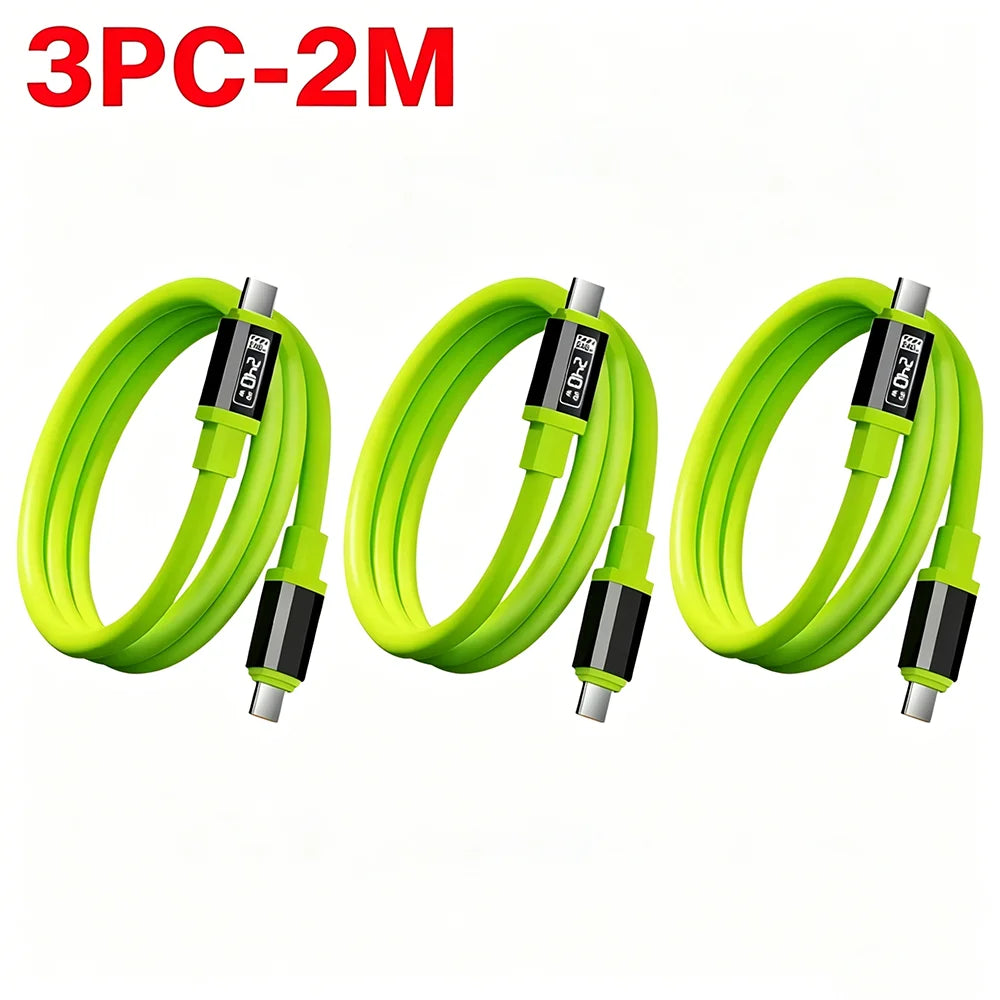 NNBILI USB C cable 240W fast charging for iPhone, Samsung, Xiaomi devices, shown with 2-meter length and durable design