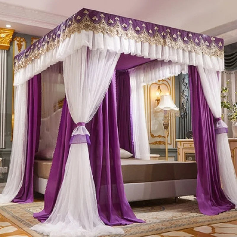 Turquoise European luxury princess mosquito net curtain for beds up to 180cm, decorative mosquito protection for home.