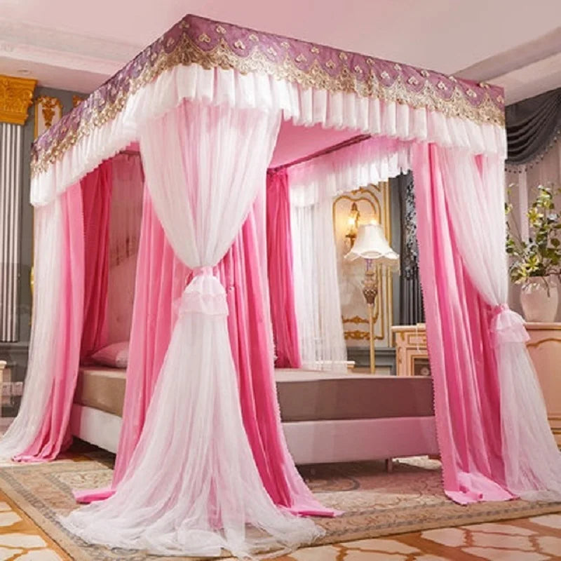 Turquoise European luxury princess mosquito net curtain for 180cm beds, decorative antimosquito mosquito net for home decor.