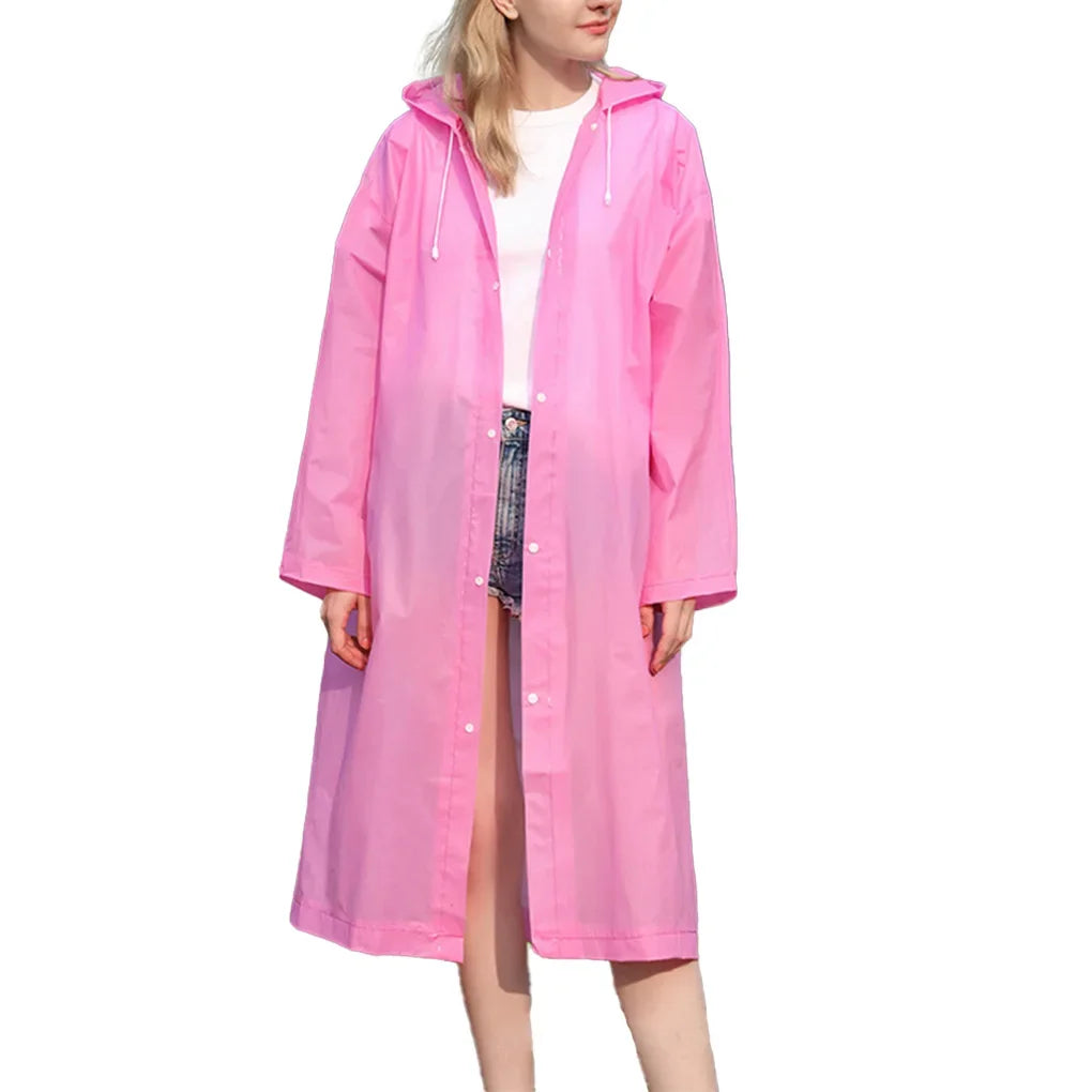 Unisex black EVA raincoat by OIMG, waterproof outdoor camping chubasquero, 145x68cm, made of durable EVA material.