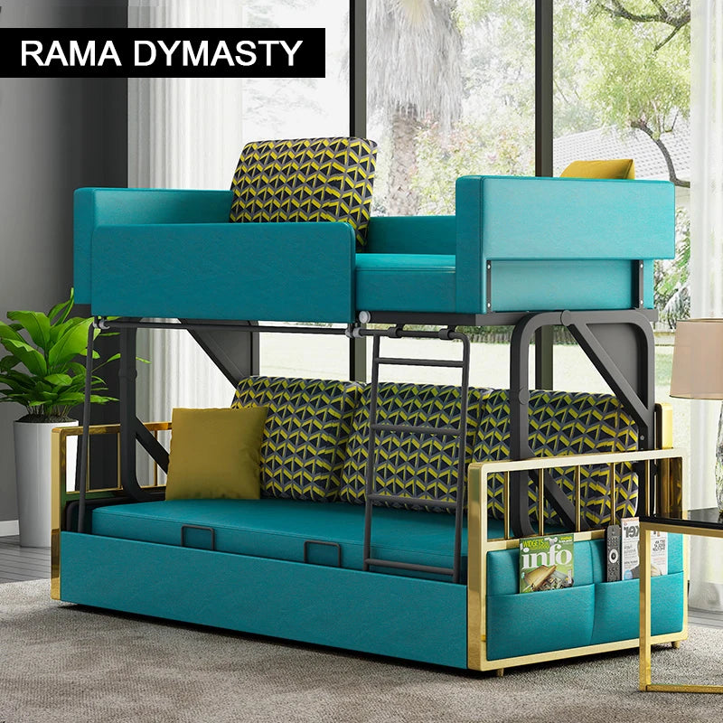 Modern Rama Dymasty sofa cama in yellow, 200-240cm, with clean lines and contemporary design for living room comfort.