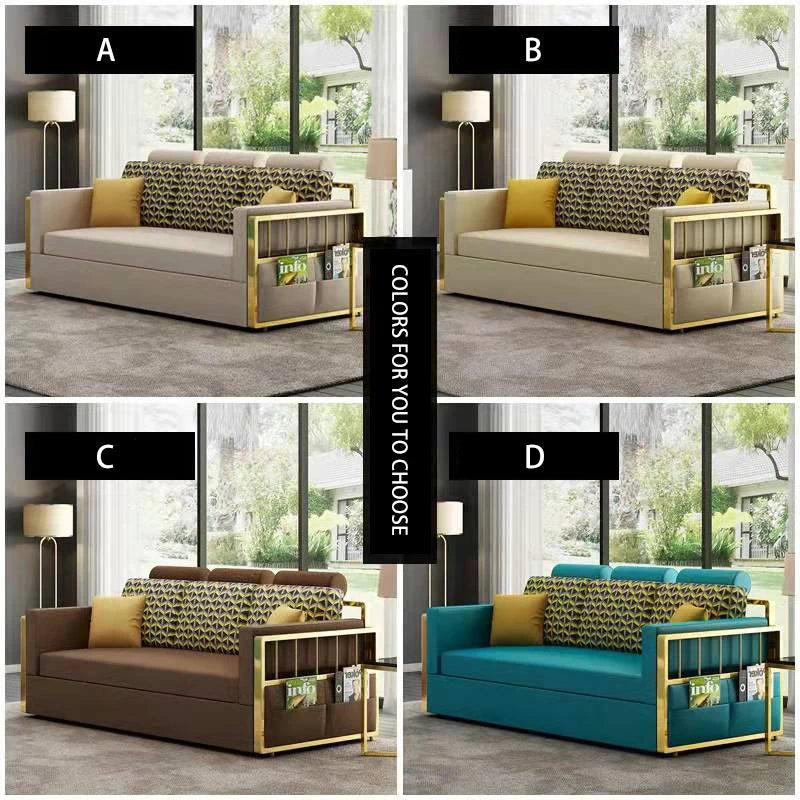 Modern Rama Dymasty sofa cama in yellow, 200-240cm, stylish multi-purpose furniture for living room or guest space.