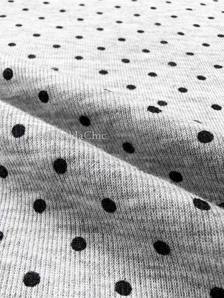 Redda CHiC grunge-style gray polka dot women's T-shirt, casual autumn Y2K top, front view with relaxed fit.