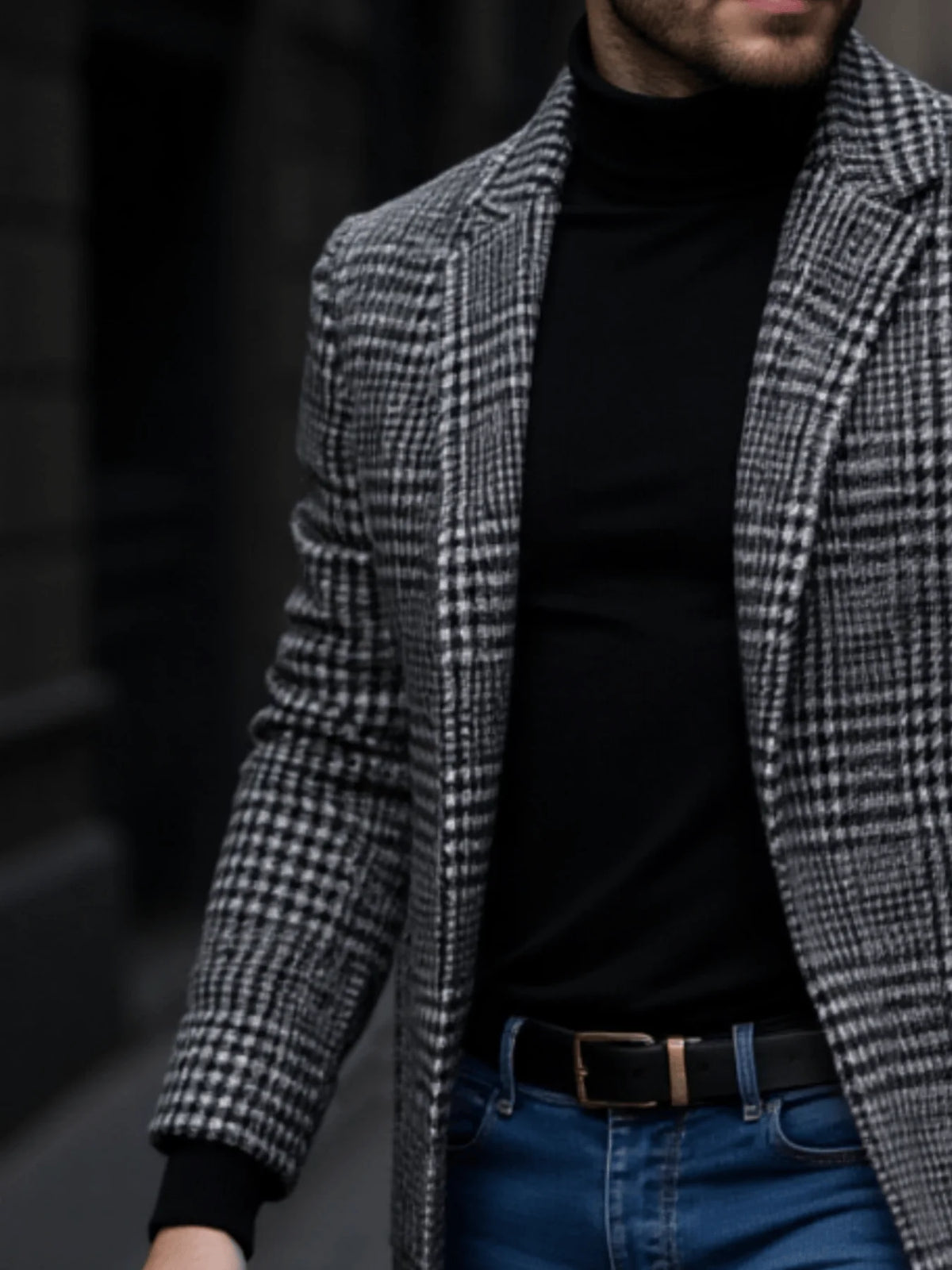 RVHSWDS men's plaid winter gabardina, warm thick coat with windbreaker style, ideal for cold weather, stylish and cozy.