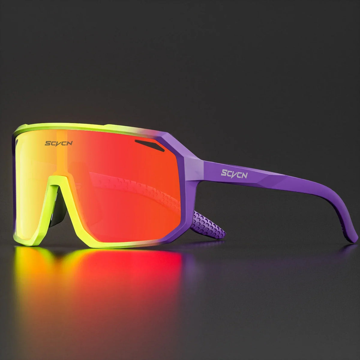 SCVCN UV400 sports sunglasses for men and women, cycling and driving, with sporty black frame and tinted lenses