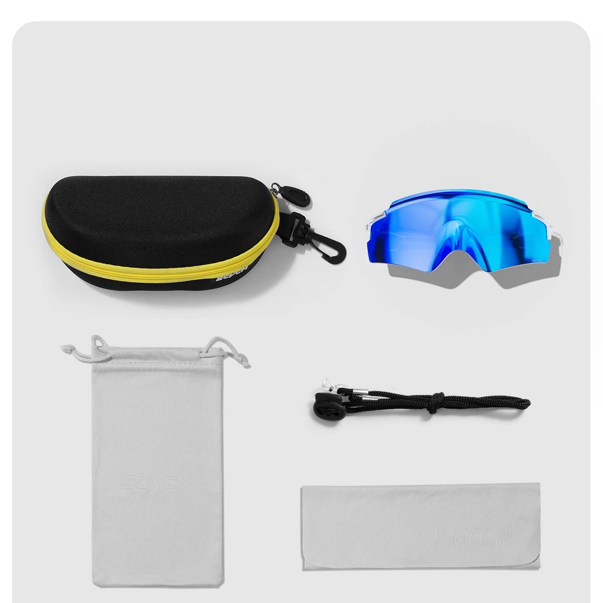 SCVCN UV400 sports cycling glasses for men and women, lightweight MTB eyewear with one lens for outdoor riding.