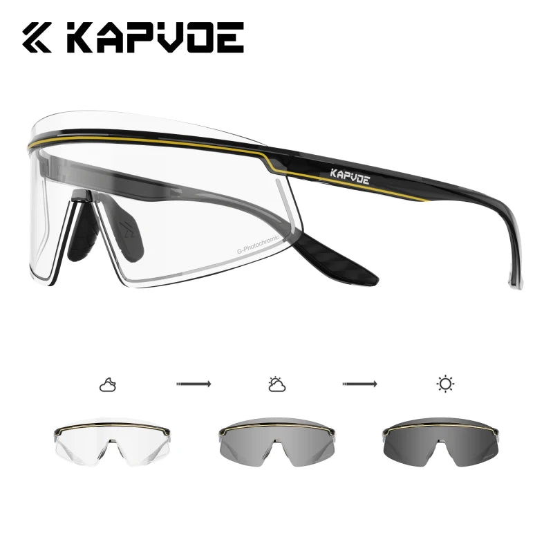SCVCN UV400 sports cycling glasses for men and women, MTB eyewear with single lens and sporty design for outdoor cycling.