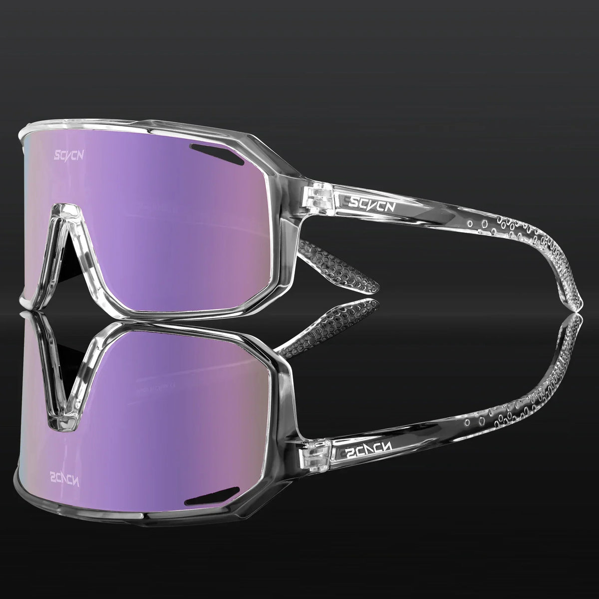 SCVCN photochromic cycling sunglasses for men and women, UV400 protection, sporty design, ideal for outdoor cycling activities.