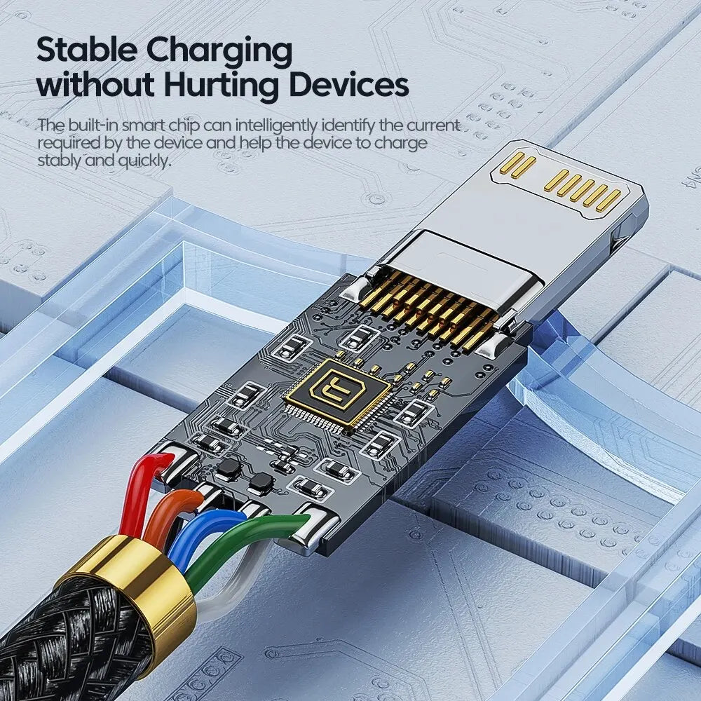 Two black Toocki USB-C to Lightning fast charging cables, 0.5m, designed for secure 20W PD charging, ideal for electronic devices.