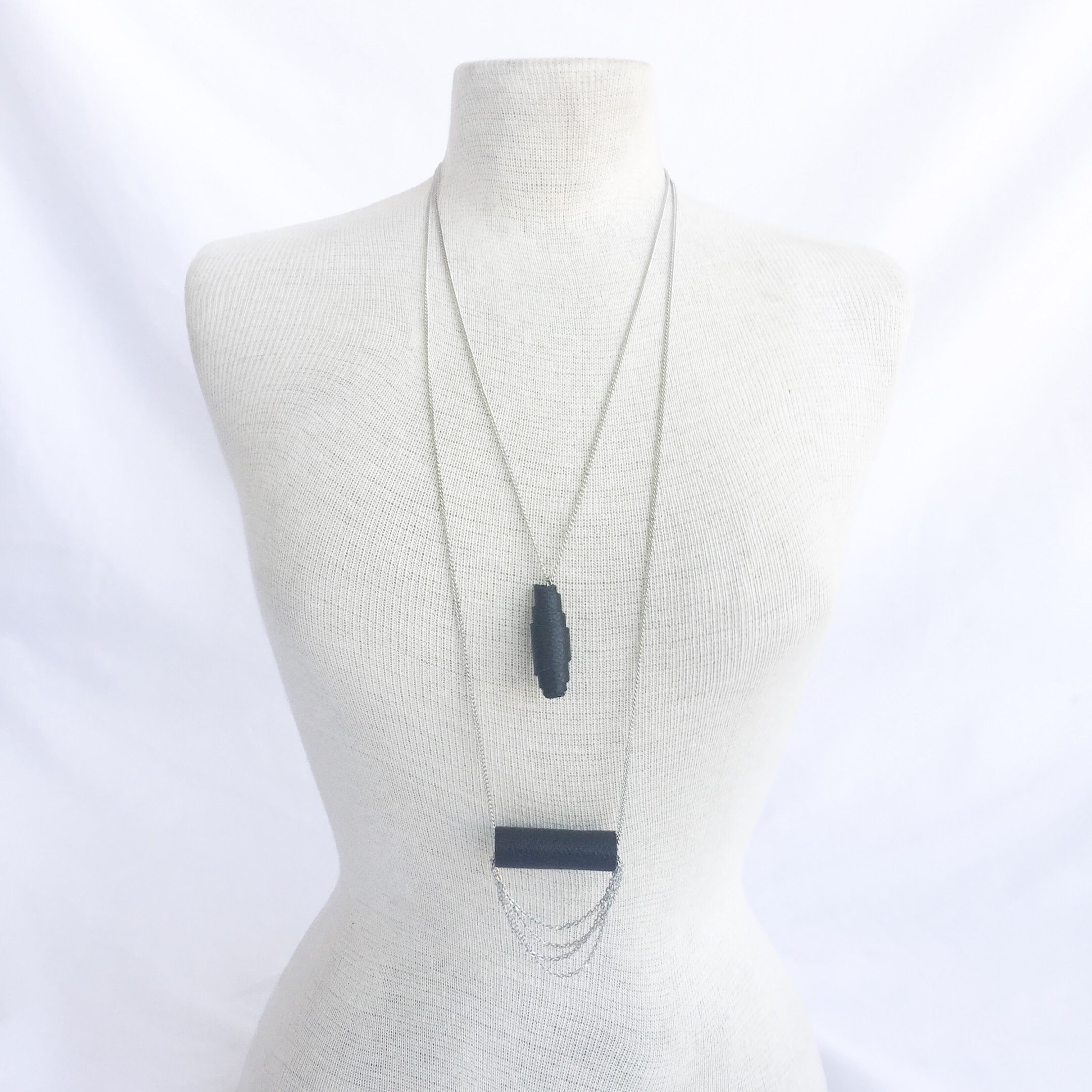 Menzi Leather & Chain Necklace