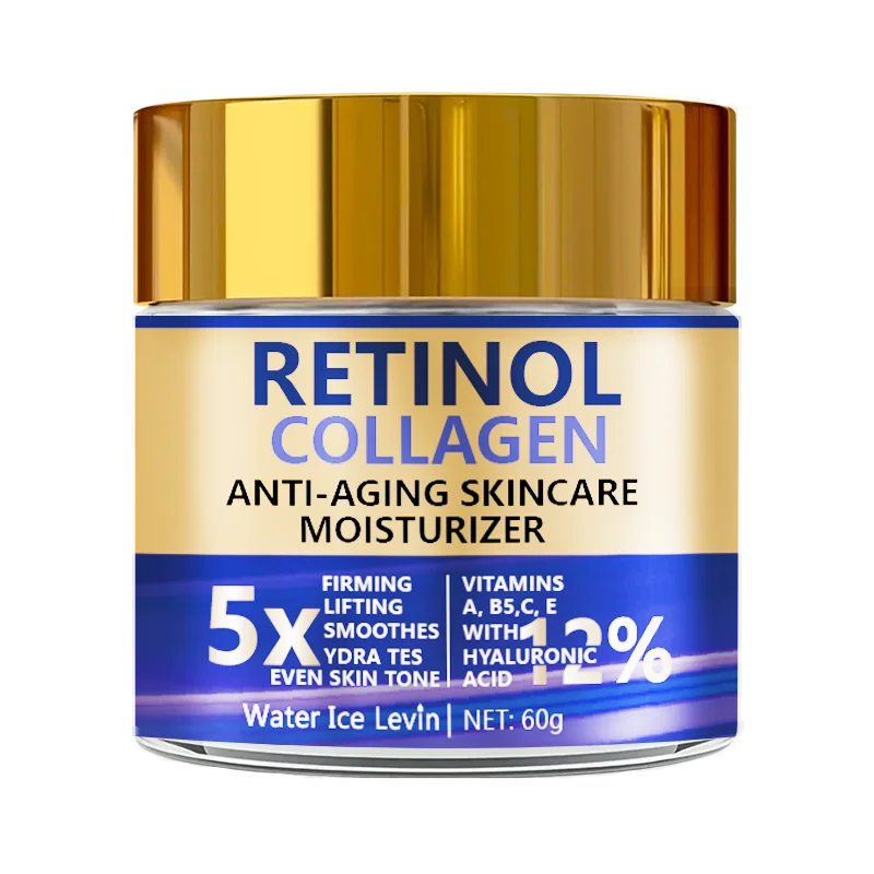 Cream jar of Water Ice Levin Retinol and Collagen Facial Cream, 60g, showing the product packaging and branding.