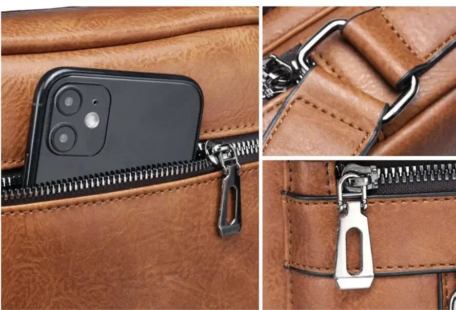 Weixier synthetic leather crossbody bag for men, shoulder style suitable for travel and business, dimensions 30x6x21cm.