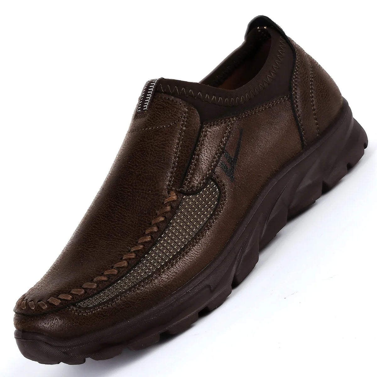 YBQJOO men's large size moccasins in green, breathable nautical shoes, casual slip-on style, available in sizes 38-50.