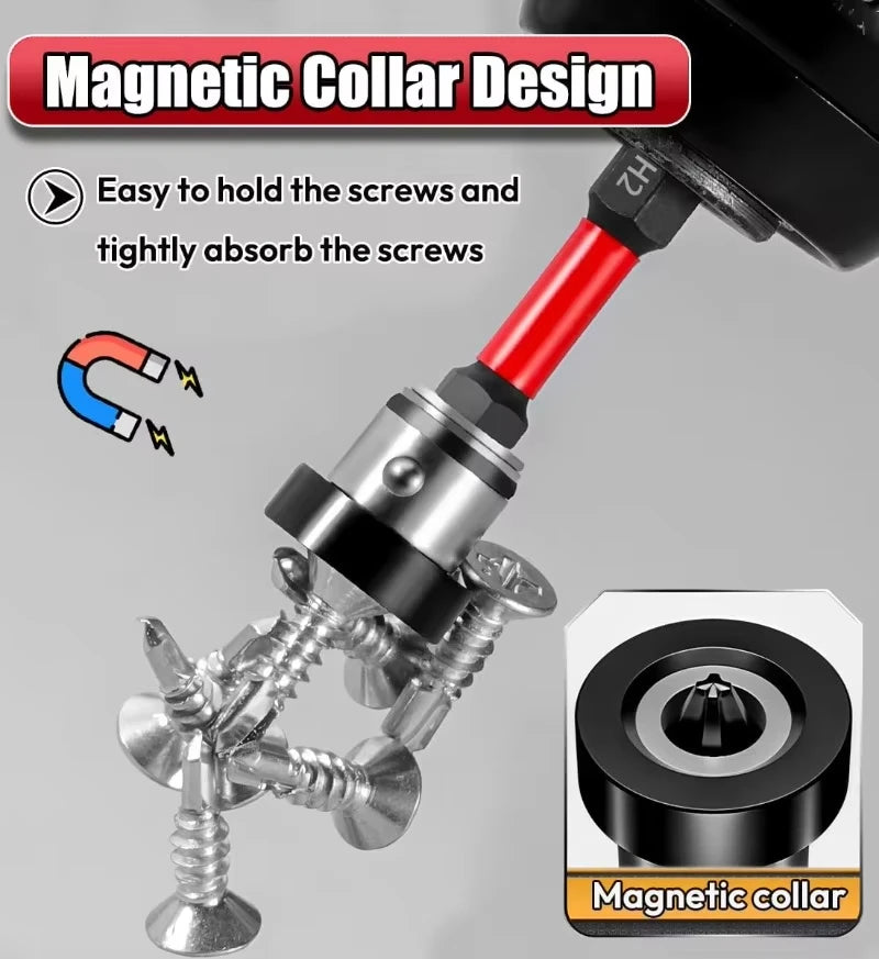 Set of 5 durable YUKU magnetic screwdriver bits, 6.35mm for drywall, made of alloy steel, designed for electric tools.