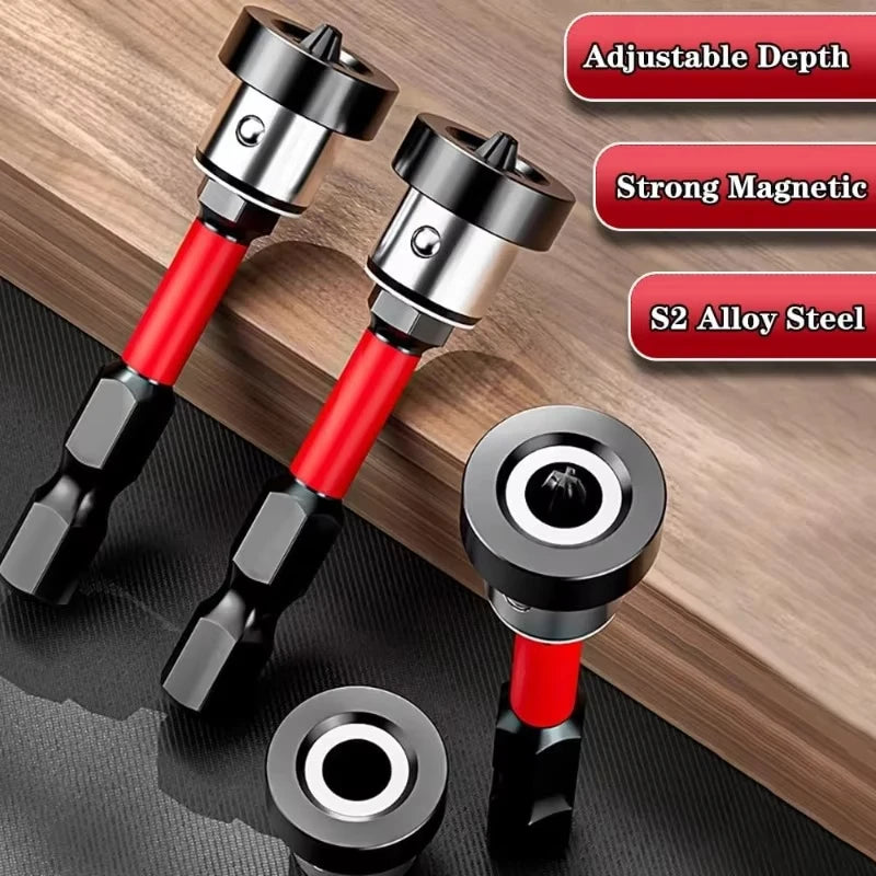 YUKU magnetic screwdriver bits, 6.35mm, made of durable alloy steel, designed for gypsum drywall installation.