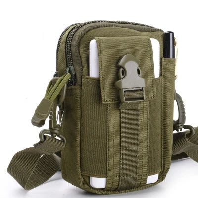 ZHZH tactical nylon men's waterproof multifunctional waist bag with adjustable strap and multiple compartments.
