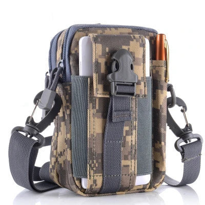 ZHZH tactical nylon men's waterproof multifunction fanny pack with adjustable strap and multiple compartments.
