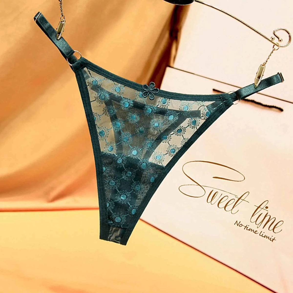 Blue lace tanga from ZOMAXIUJEE, sexy and comfortable lingerie, featuring delicate lace design and a flattering fit.